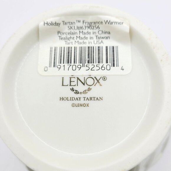 Lenox Holiday Tartan Fragrance Warmer Porcelain China With Gold Trim 5.5" Tall - Picture 5 of 7